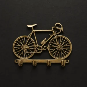 Vintage brass bicycle key holder wall mounted